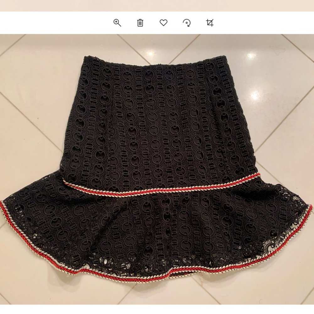 SANDRO Richard High-Rise Lace Skirt